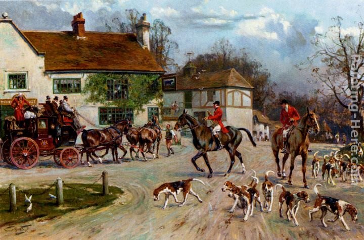 Gilbert Scott Wright The Hunt Outside The Old Bull Inn